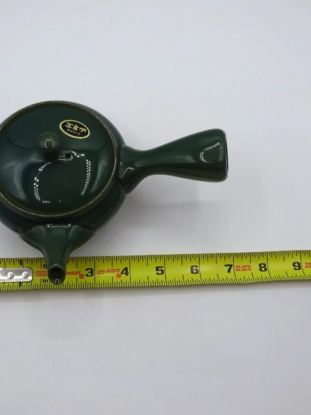 Japanese Kyusu Tokoname Style Green Ceramic Side Handle Teapot Tea Pot